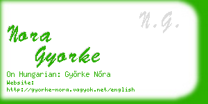 nora gyorke business card